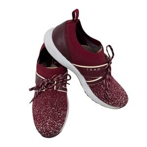 Traq by Alegria Burgundy Vino Multi Knit Smart Walking Shoes Mens 41 US 8-8.5